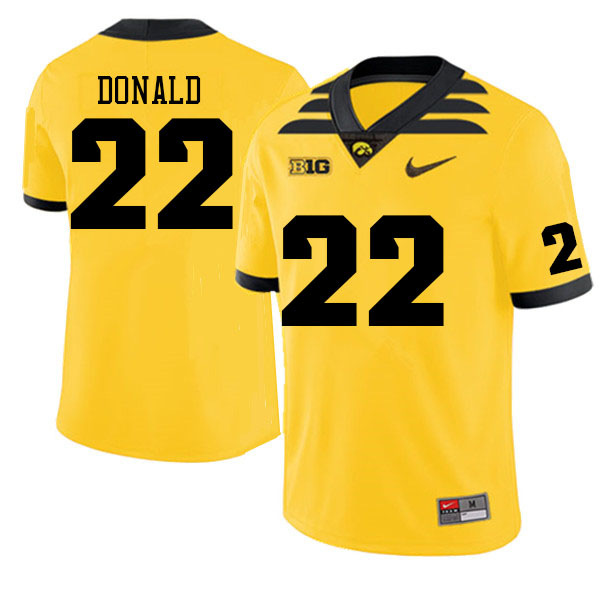 Men #22 Nolan Donald Iowa Hawkeyes College Football Jerseys Sale-Gold